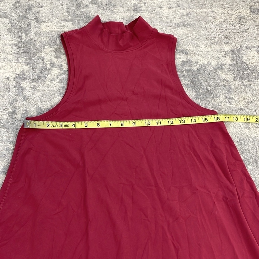 Lululemon All Aligned A line Dress Chianti Red Mock Neck Loose Trapeze - Picture 10 of 11